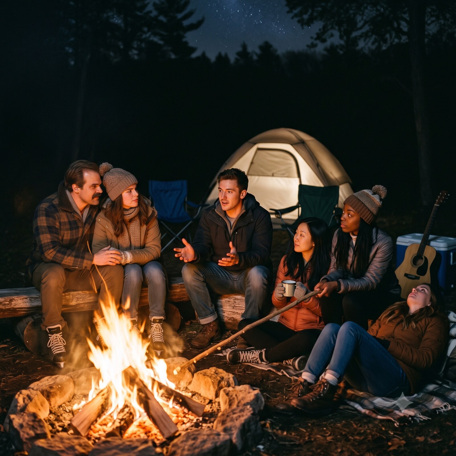 Campfire after, once the sun went down
